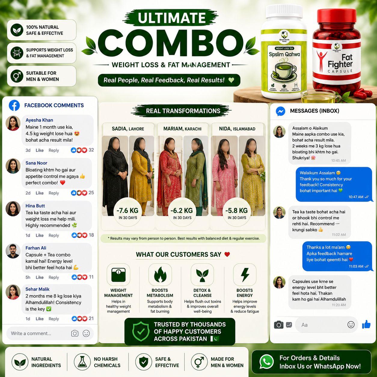 Fat Fighter Capsule + Sipslim Qahwa (Weight Loss Duo)